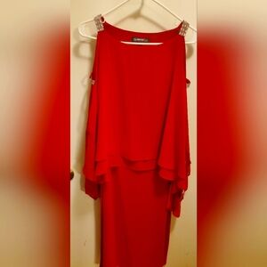 Red Party Dress W/Rhinestone details
